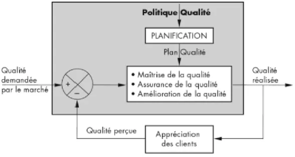 Figure 7 : Organisation cyclique du management de la qualité. (35) 