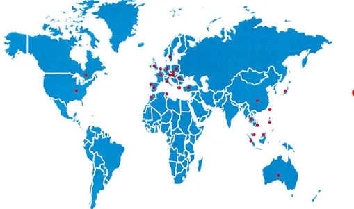 Figure n°12  : Carte des sites Fournier dans le monde 