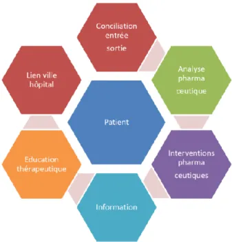 Figure 4. Les actions en pharmacie clinique 