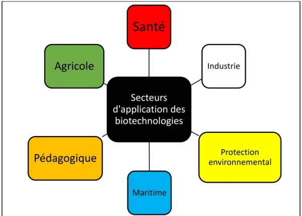 Figure 1 : Secteurs d'application des biotechnologies 