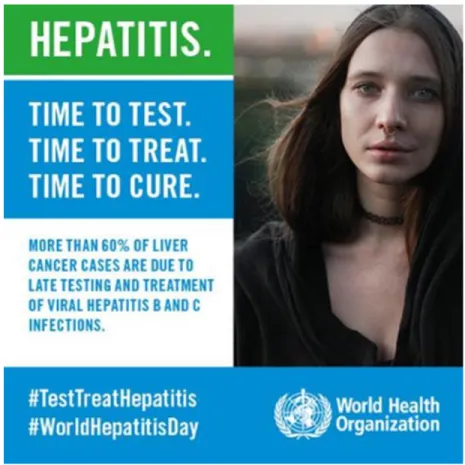 Figure 14 : Poster 2018 pour la journée mondiale contre l’hépatite B (OMS 2018c). 