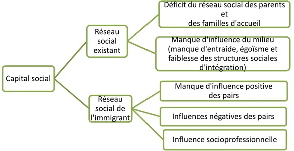 Figure 9 : La structure thématique des données relatives au capital social. 