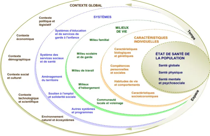 Figure 1 : Schéma conceptuel de la santé et de ses déterminants (18) 