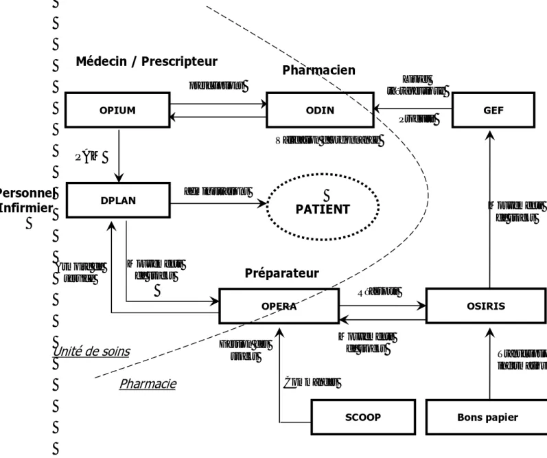 Figure 1 : circuit informatisé du médicament au CHU de Grenoble 