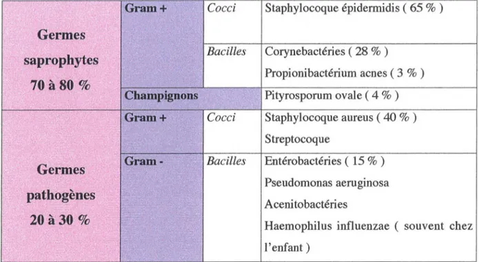 Tableau 3: Laflore microbienne conjonctivale du sujet sain 