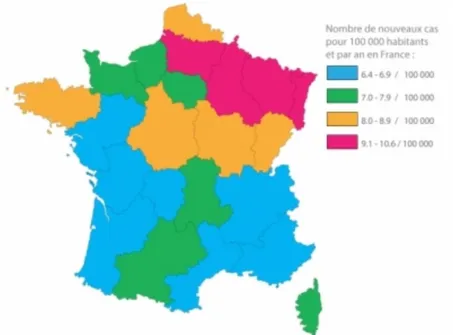 Figure 3 : Incidence de la SEP en France (7)