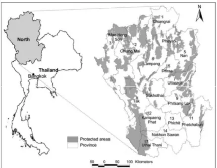 Figure 6 : Les réserves naturelles du Nord de la Thaïlande  12