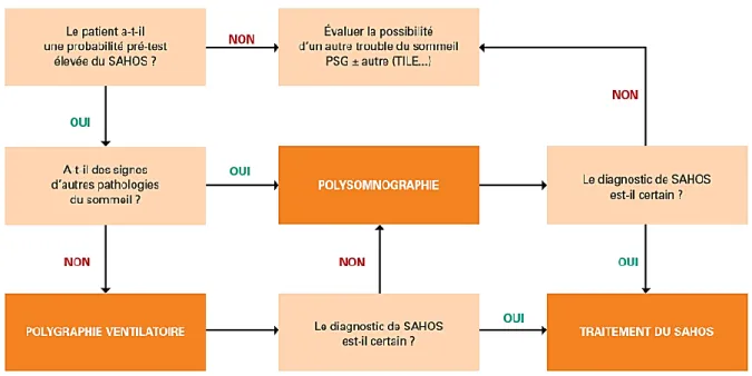 Figure 7: Proposition de stratégie diagnostique chez un patient adulte adressé en consultation pour suspicion  de SAHOS