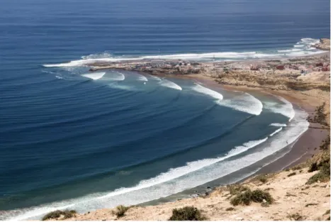 Figure 10 : La vague de Taghazout, un exemple de pointbreak au Maroc 