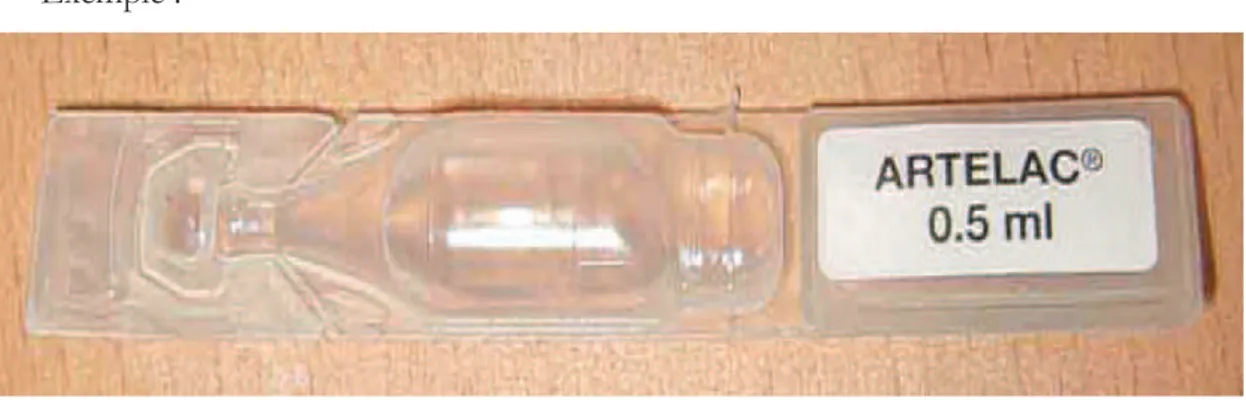 Figure 4 : Exemple du collyre Artelac® en unidose. 