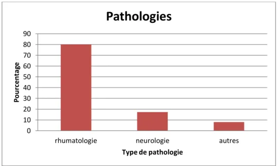 Figure 11 : Répartition des patients selon leur pathologie (n=75) 