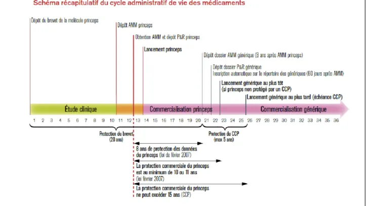 Figure 2 : Récapitulatif du cycle administratif de vie des médicaments [7] 