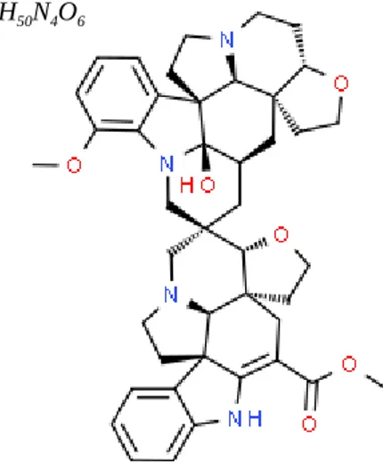 Figure 11 : Structure de la vobtusine (PubChem). Figure 12 : Structure de la tabersonine (PubChem).