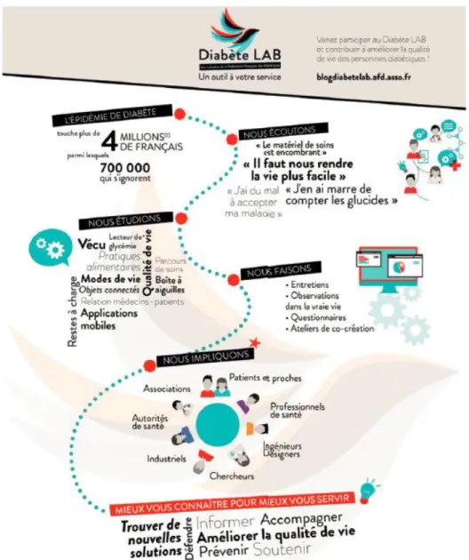 Figure 10: Brochure concernant le fonctionnement du Diabète Lab de la Fédération Française des Diabétiques (69)