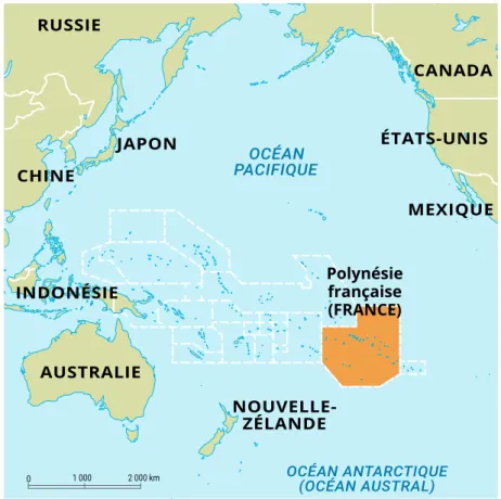 Figure 1 Planisphère de Polynésie française, Universalis.fr 