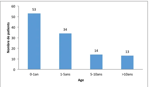 Figure 1 : Analyse descriptive de l’âge des patients dans la population de l’étude 