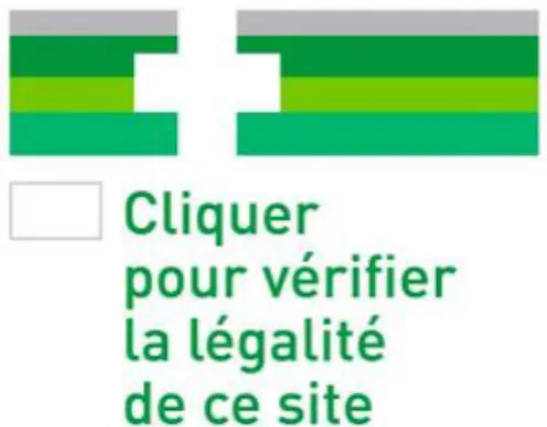 Figure 2 : Logo commun à tous les Etats membres de l’Union européenne, visible  sur les sites agréés à la vente de médicaments sur Internet, mis en place à partir  de 2015 