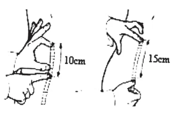 Figure n°9. Mesure du signe de Schöber 