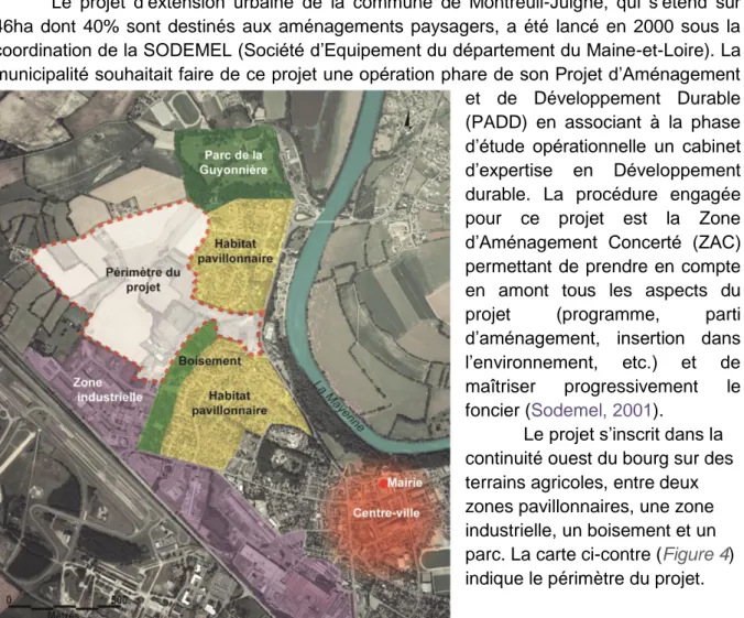 Figure 4: Carte de localisation du périmètre de projet  Auteur : D. Humeau d’après Vu d’Ici – Août 2015 