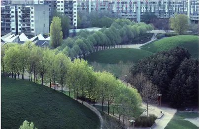 Figure 5 : Parc de la Villeneuve. Source :  Corajoud, 1974