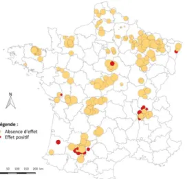 Figure 11 : Distributions des rentabilités et des émissions de GES selon les groupes Figure 10 : Localisation des SdC selon la relation 