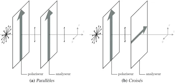 Figure 2.15 – Configurations de polariseurs