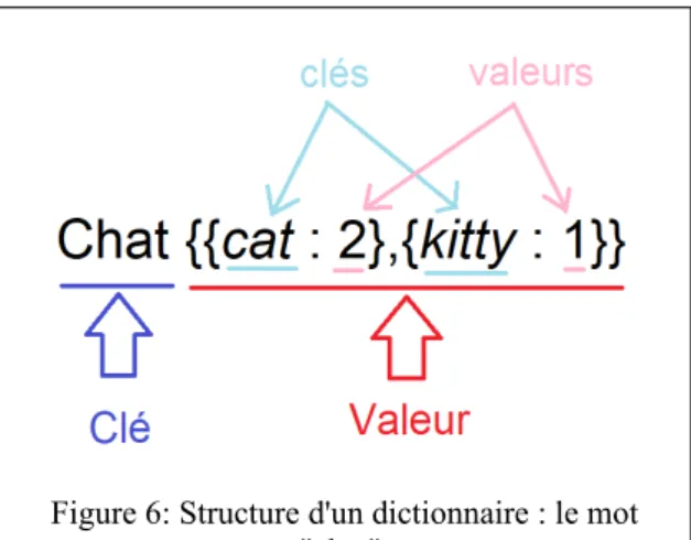Figure 6: Structure d'un dictionnaire : le mot