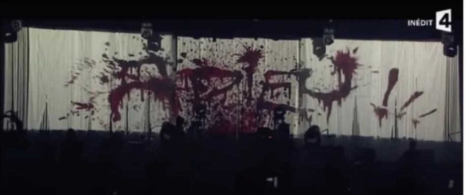Illustration 15: Projections de sang à la fin du morceau « Suicide Social », du concert d'OrelSan