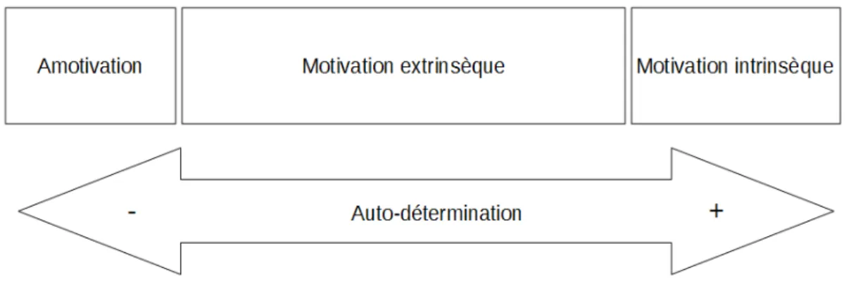 Fig. 2: Le continuum motivationnel d'après Deci