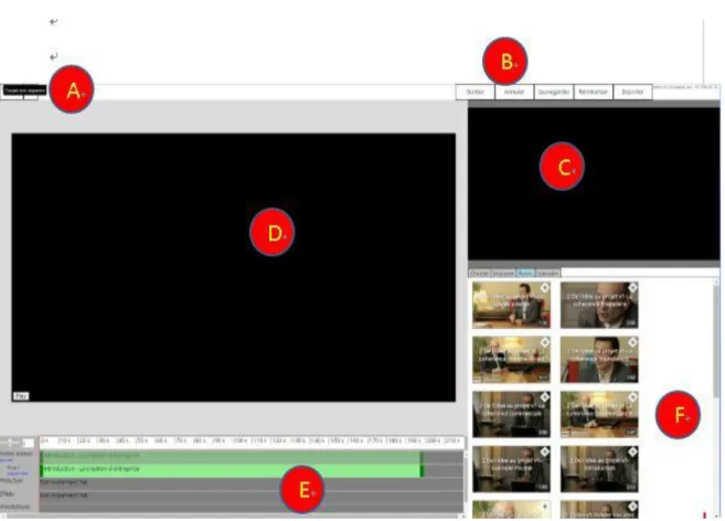 Figure 13 : capture d'écran de l'interface de l'outil de montage  