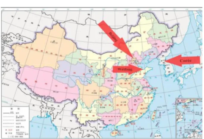 Figure 2. Localisation de Weifang 9 . 