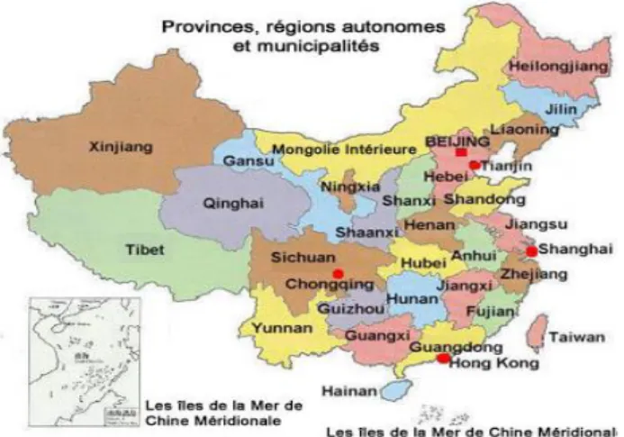 Figure 4. Carte de la Chine, téléchargée sur Internet 10 . 