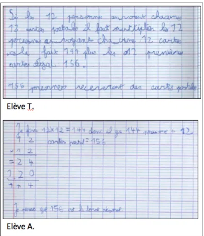 Figure 11 : Elève T. et A. – Résolution « experte » 