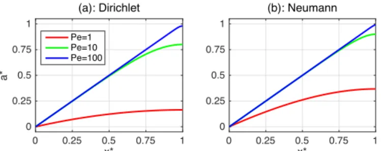 Figure 6. Illustration of the ages obtained from the solution of the one-dimensional problem outlined in Figure 4