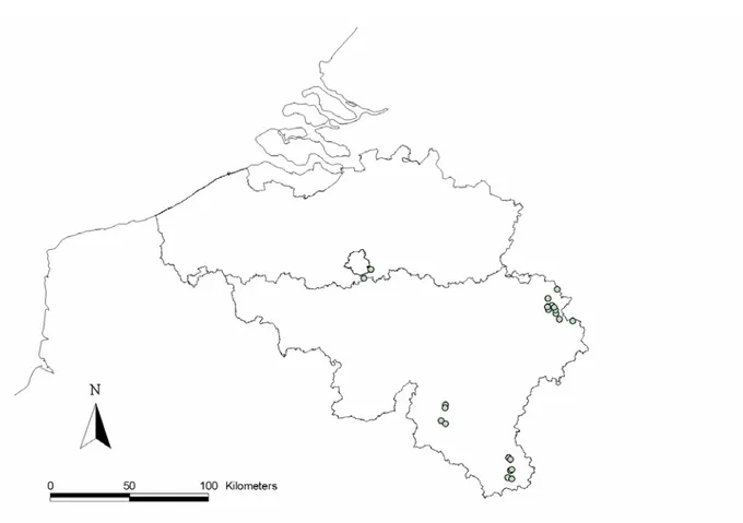 Figure 1. Location of the study sites (circles). 