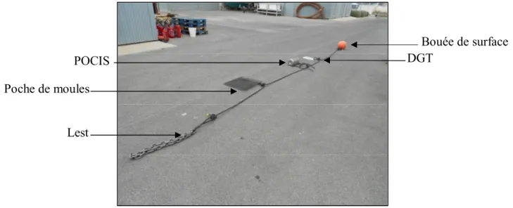 Figure 10. Structure de mouillage pour les stations lagunaires de plus d!1,5 m. 