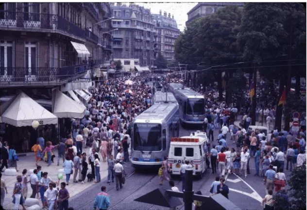 Figure 5 : Inauguration du tramway en septembre 1987. Cliché : association Histo-Bus 