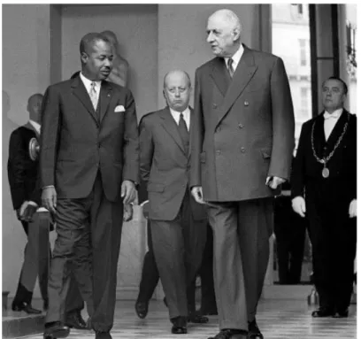 Figure 6 – Le président français Charles de Gaulle aux côtés du président camerounais Ahmadou Ahidjo
