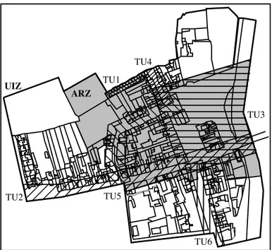Figure 4 - Découpage spatial d’un espace urbain dans CAM.UR 