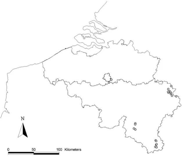 Figure 1. Location of the study sites (circles).