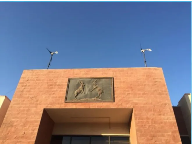 Figure 5. Small wind turbines still intact to the building of Department of Architecture, BUITESM Quetta 