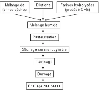 Figure 20: Schéma de production de bases de céréales prégélatinisées 