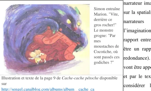 Illustration et texte de la page 9 de Cache-cache pétoche disponible  sur 