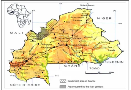 Figure 1 : Carte de localisation du bassin du Sourou au Burkina Faso
