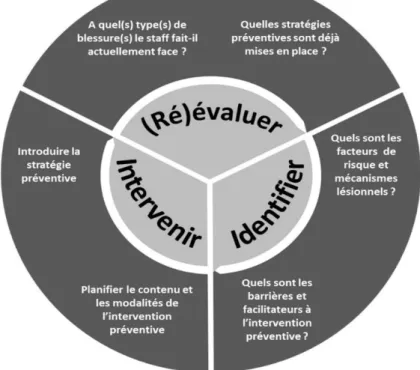 Figure 5. Le “ Team-sport Injury Prevention”  (TIP) cycle, d’après O’Brien at al. [112] 