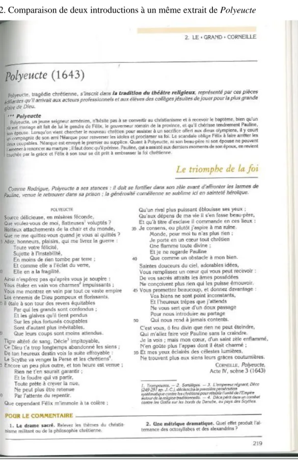 Figure 10 : Puzin Claude (1987), Littérature XVIIe siècle, textes et documents, op. cit, p