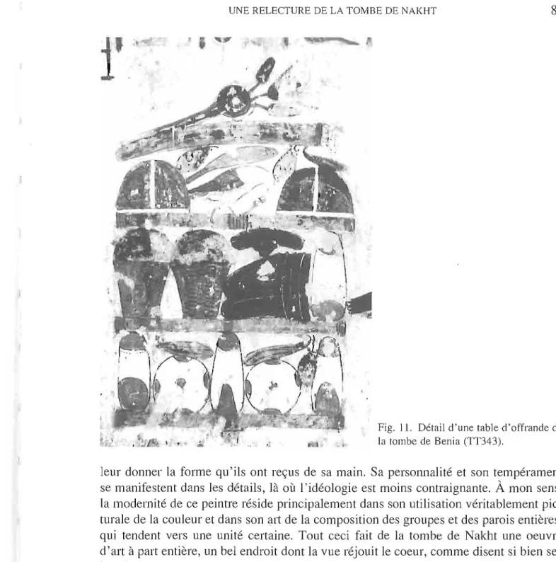 Fig.  11.  Détail d'une table d'offrande de  la  tombe  de  Benia  (TT343). 