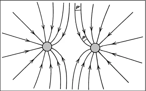 Figure 2.4: Soure onstituée de deux sphères de masses identiques. Par symétrie, le hamp