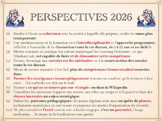 Figure 2 : 2024 : Enseigner à l’université dans 10 ans, Marcel Lebrun, 2014 
