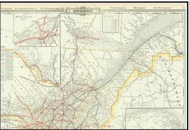 Figure 10 Réseau des chemins de fer en 1899 dans la province de Québec 